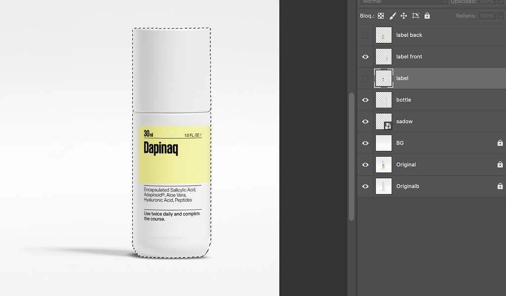 Figma layers panel — product animation file structure